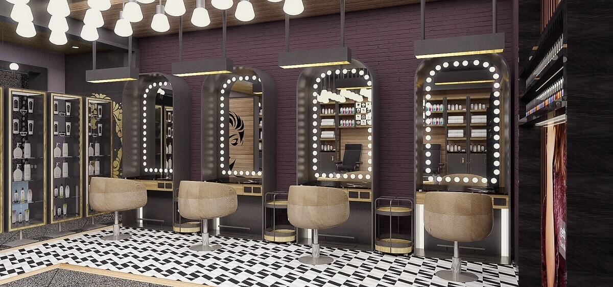 salon area in side the spa at the Planet Hollywood Cancun (rendering)