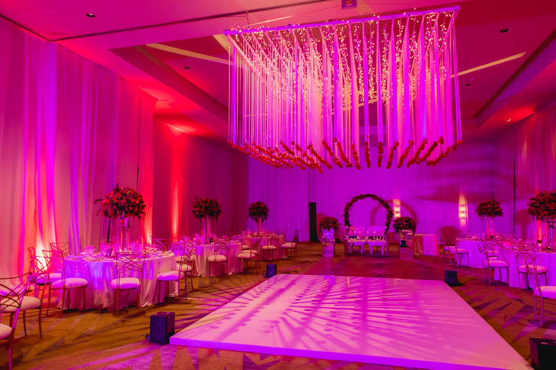 dreams natura wedding ballroom in purple