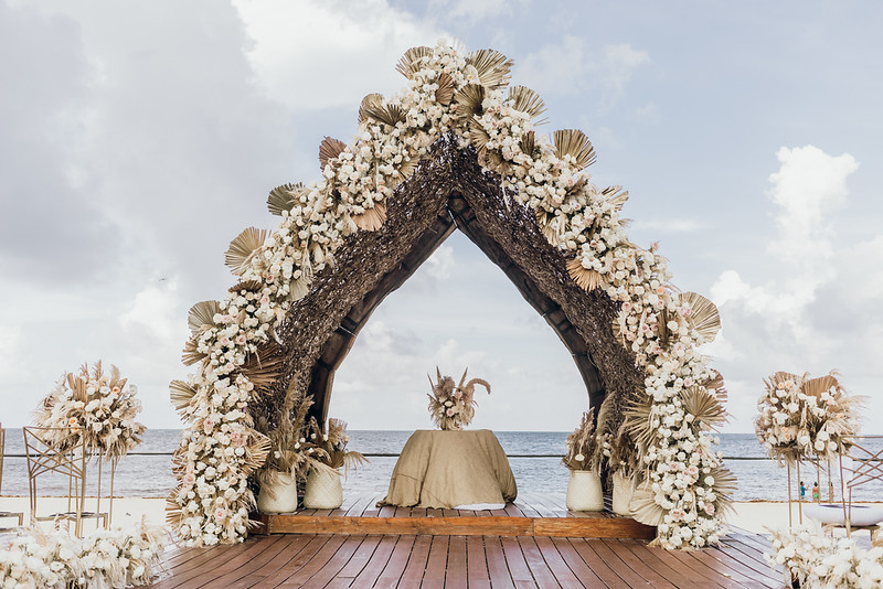 Dreams natura weddings gazebo with white flowers