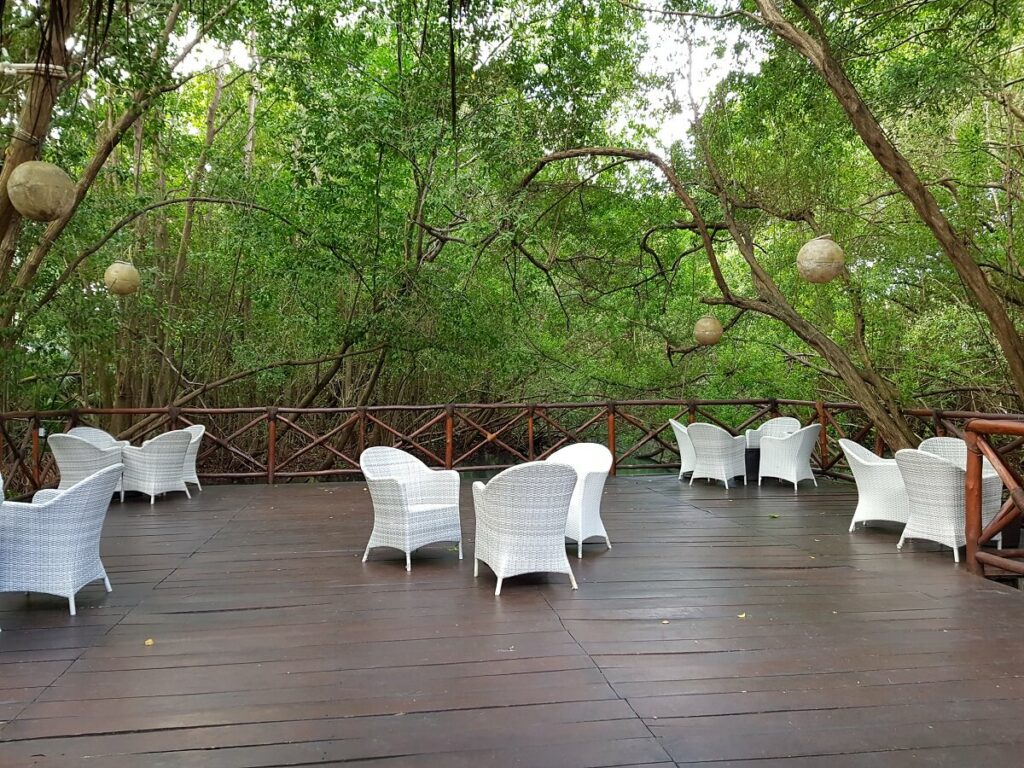 mapache deck used for cocktail hours and wedding receptions