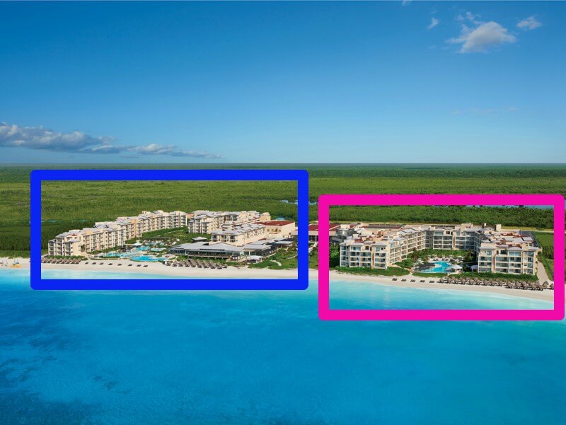 aerial view of now jade with boxes to indicate which rooms are preferred club and which ones are not.