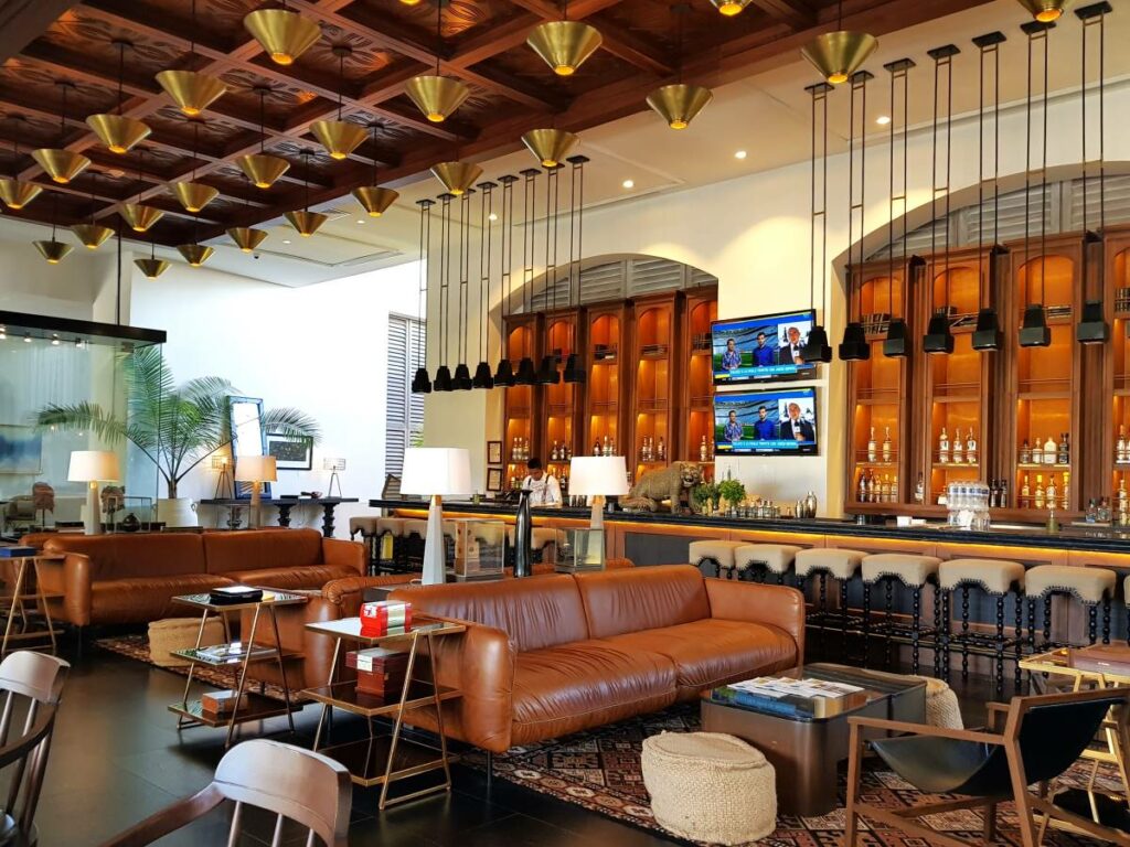 elegant lobby bar at a beach resort in the riviera maya