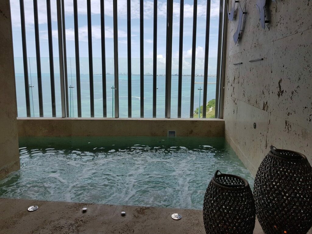spa hydrotherapy area with ocean view