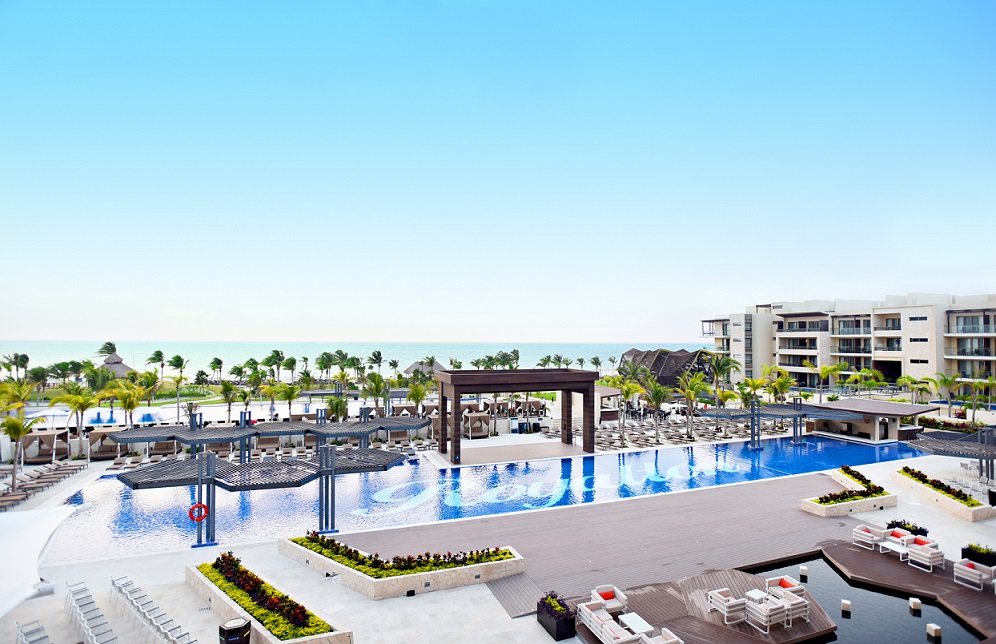 Beach hotel pool area