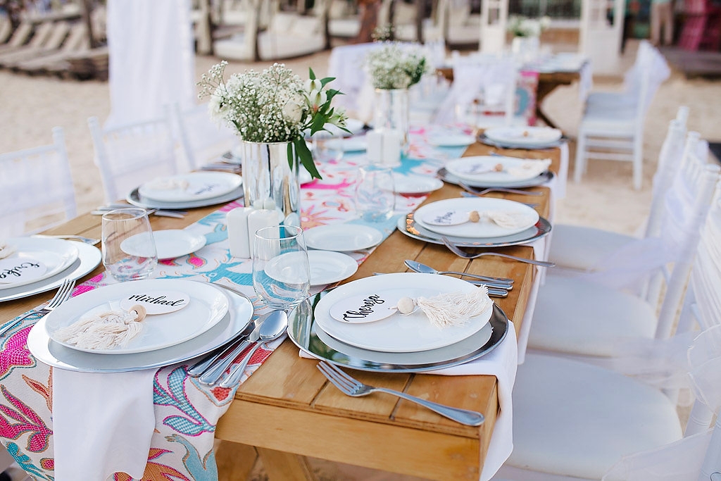 Rustic wedding table with simple decor