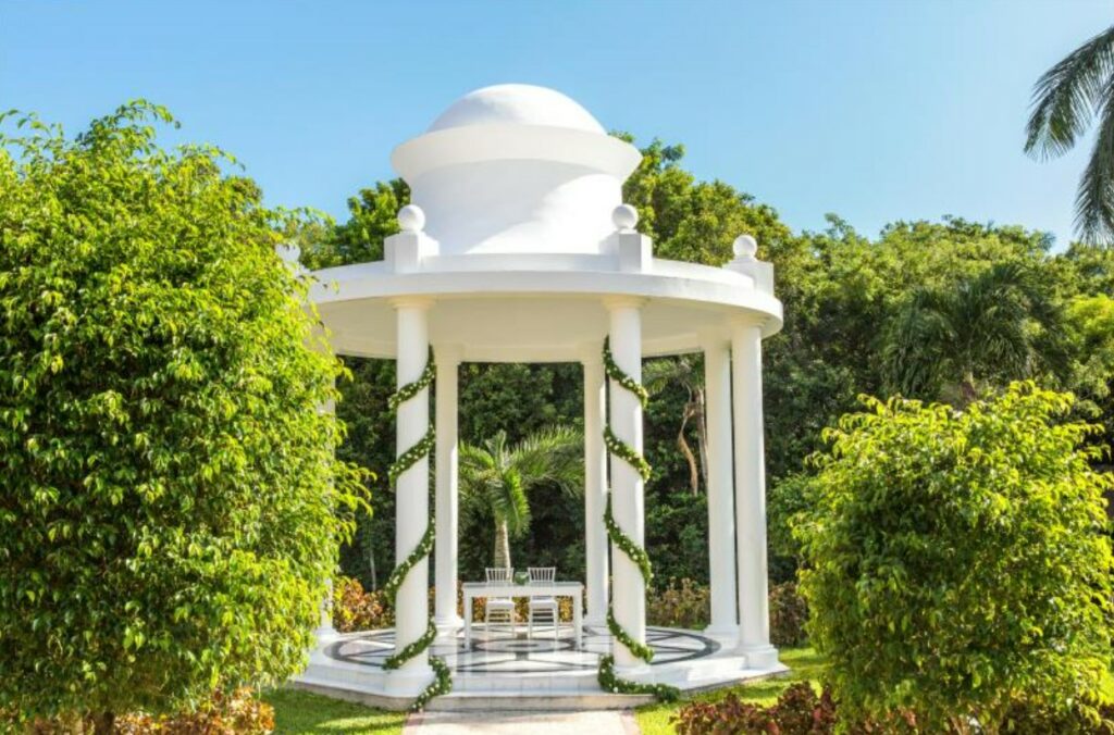 White garden gazebo at TRS Yucatan Weddings resort