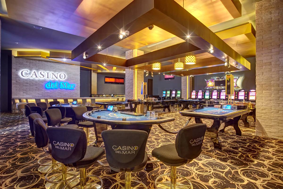 Hotel casino del mar with poker tables and slot machines
