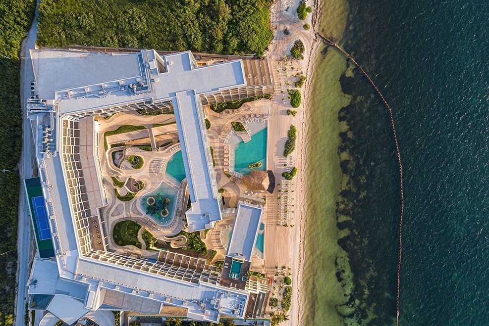 aerial view of sensira riviera maya resort