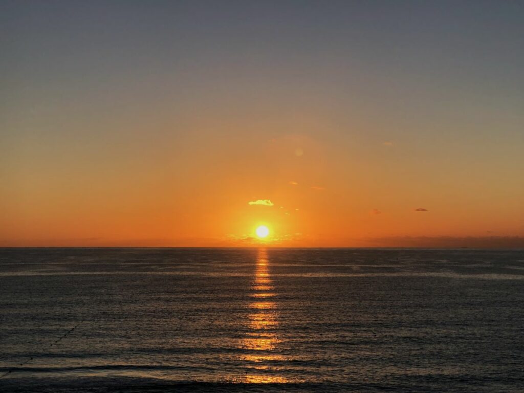 beautiful sunrise on a caribbean beach in cancun