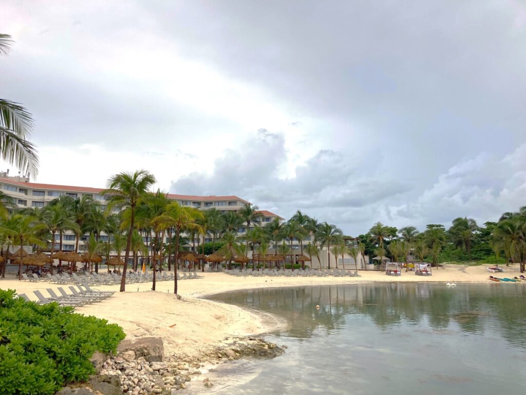 The beach of a resort in Puerto Aventuras, Riviera Maya Mexico