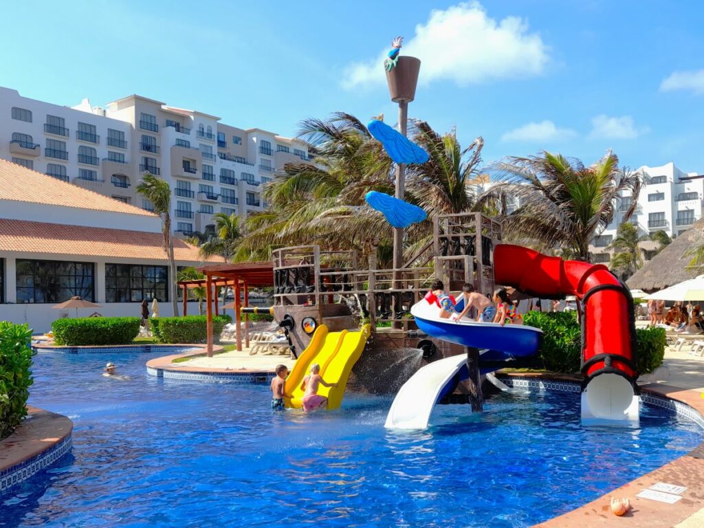 kids water park of a beach resort in cancun