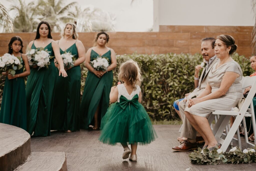little girl as a ring barrier is a great way to incorporate children in a destination wedding