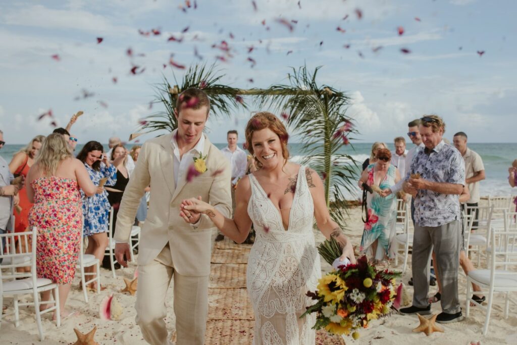 beach destination wedding at a beach resort in the riviera maya