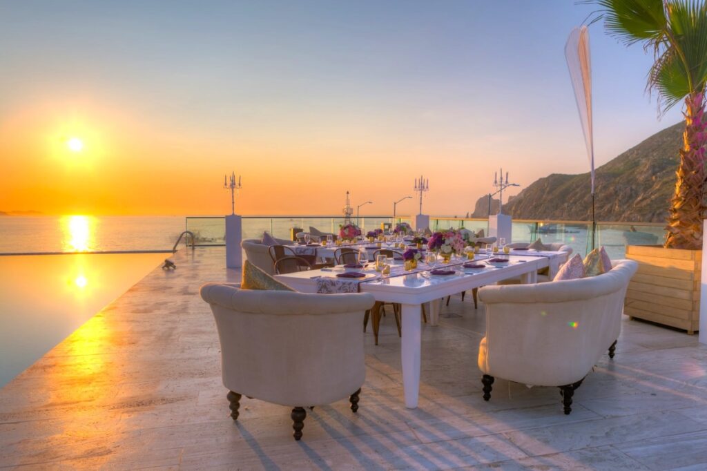 breathless cabo wedding terrace ocean front