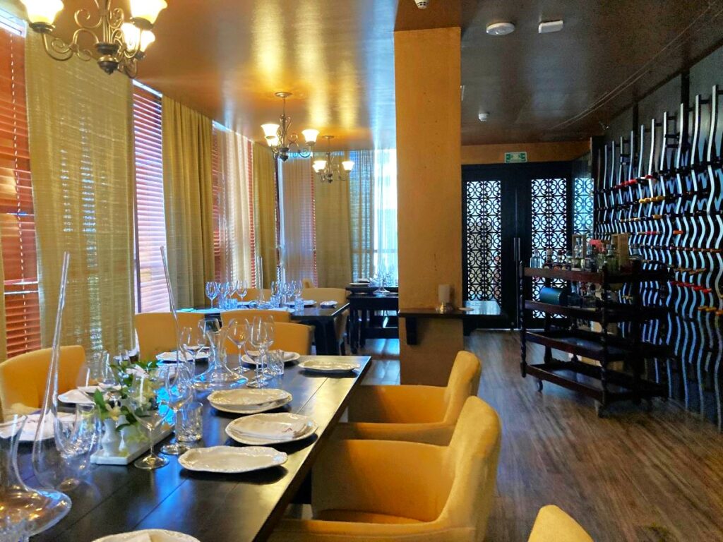 Elegant restaurant with a big wine cellar