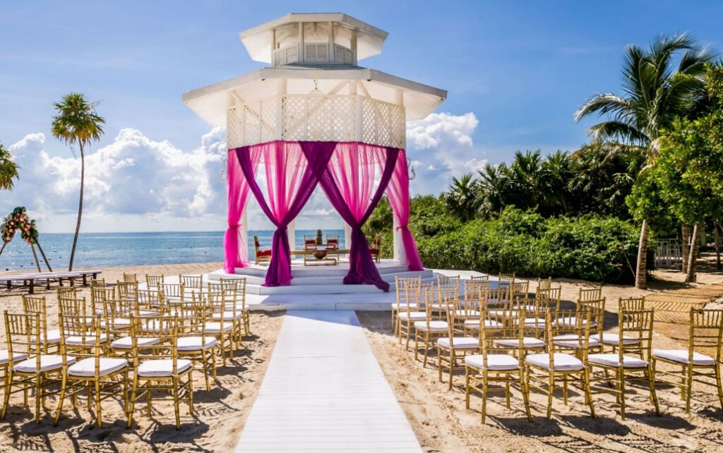 paradisus playa del carmen beach wedding gazebo