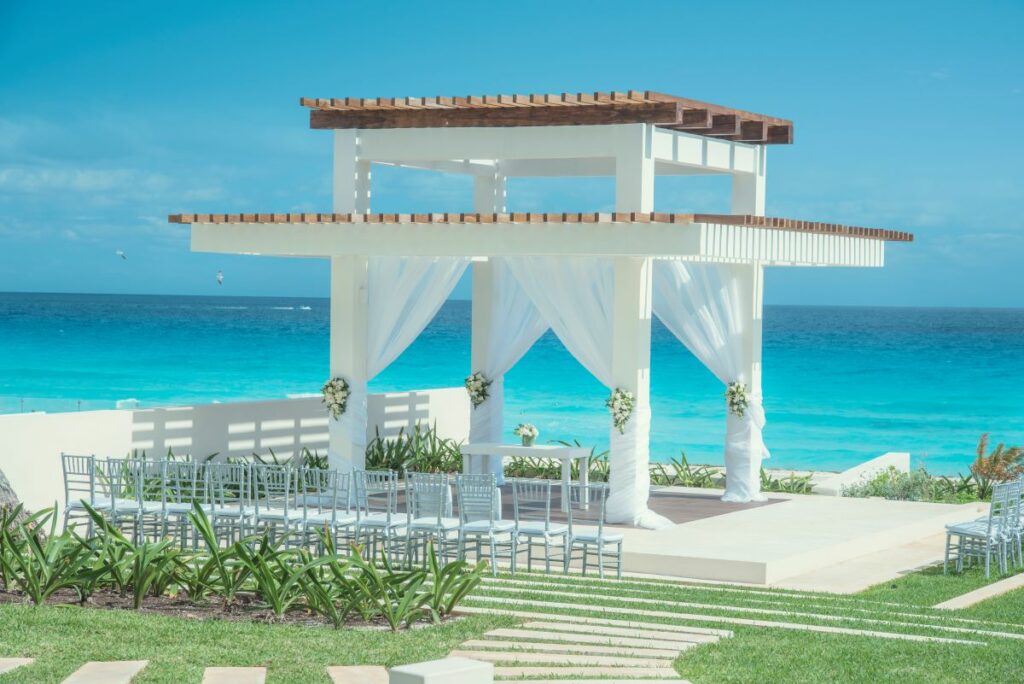 ocean front wedding gazebo at iberostar selection cancun