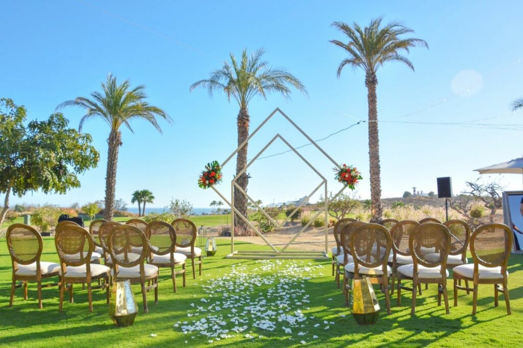 a wedding garden at an all-inclusive beach resort in los cabos