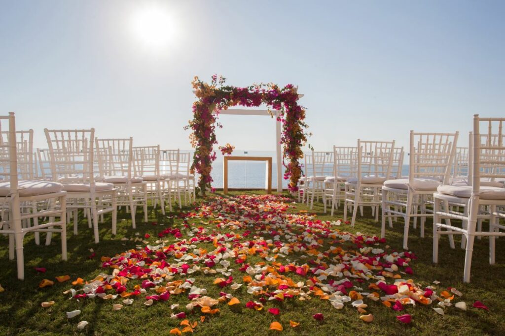 wedding ceremony at an all inclusive beach resort in puerto vallarta