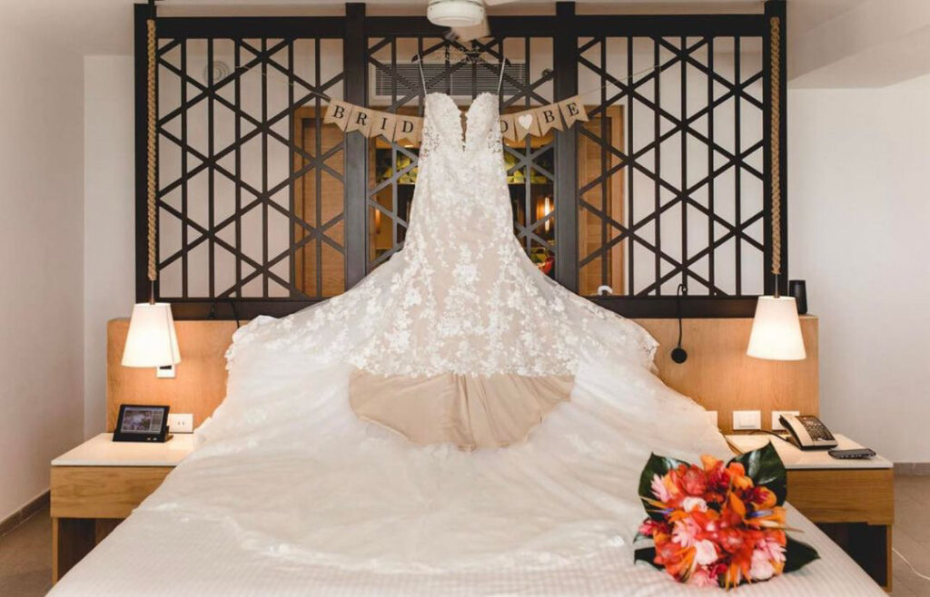 a gorgeous wedding dress at dreams natura resort