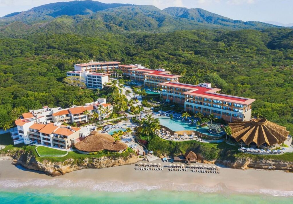aerial view of a luxury destination wedding resort in punta mita